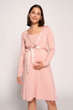 Womensecret Nursing nightgown with satin belt rose
