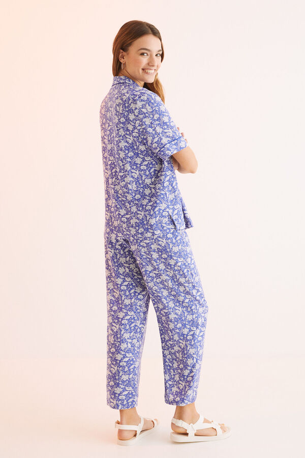 Womensecret Pijama camiseiro estampado azul azul