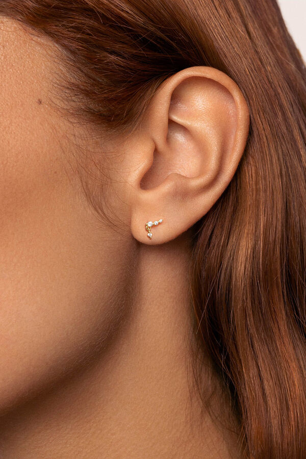 Singularu Pendiente Suelto Cometa Plata Ba&ntilde;o Oro amarillo