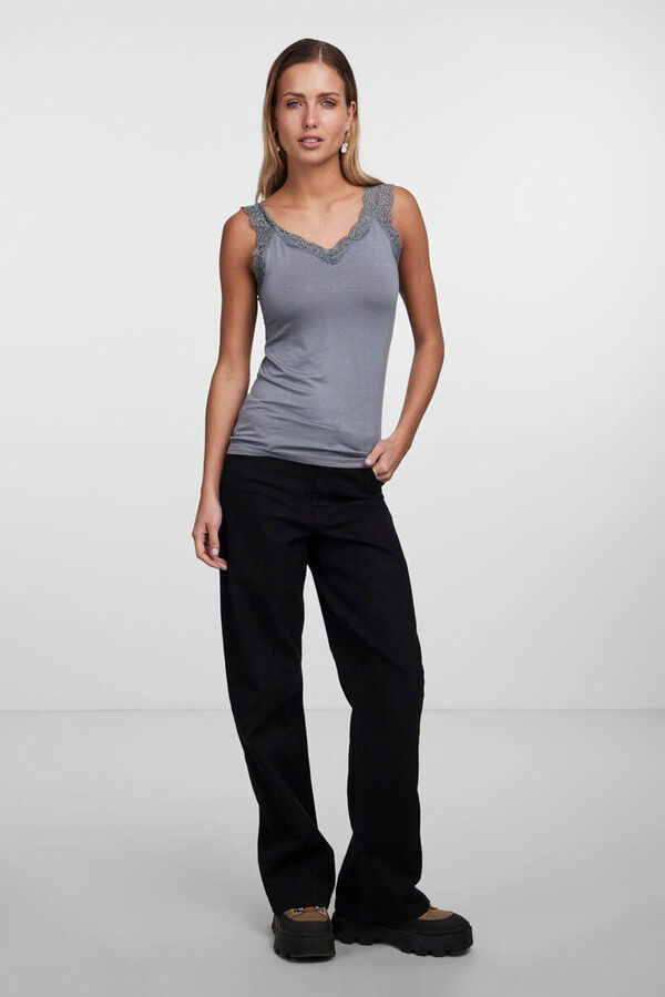 Pieces Top lencero tirantes gris