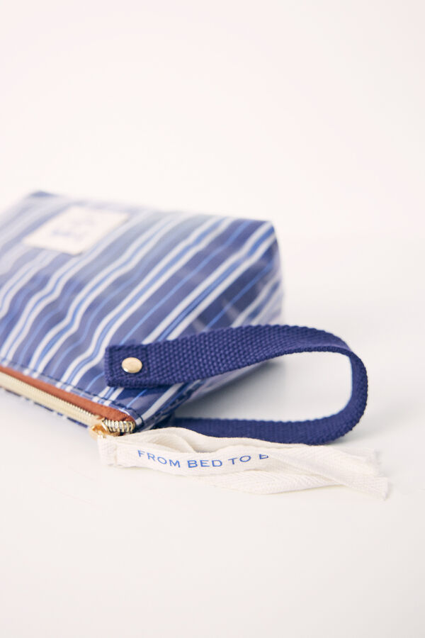 Womensecret Small navy striped toiletry bag blue