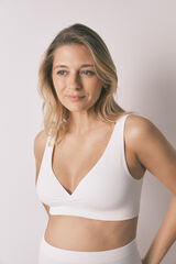 Women'secret White maternity crossed halterneck bra FANTASTIC beige