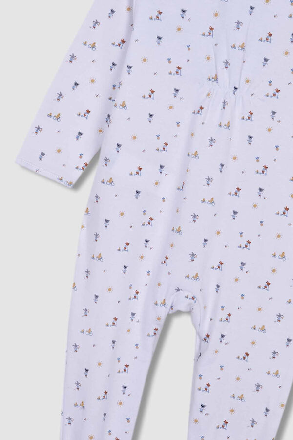 Womensecret Long white animal print pyjamas Weiß