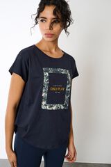 Only Play Camiseta algod&oacute;n org&aacute;nico manga corta. azul