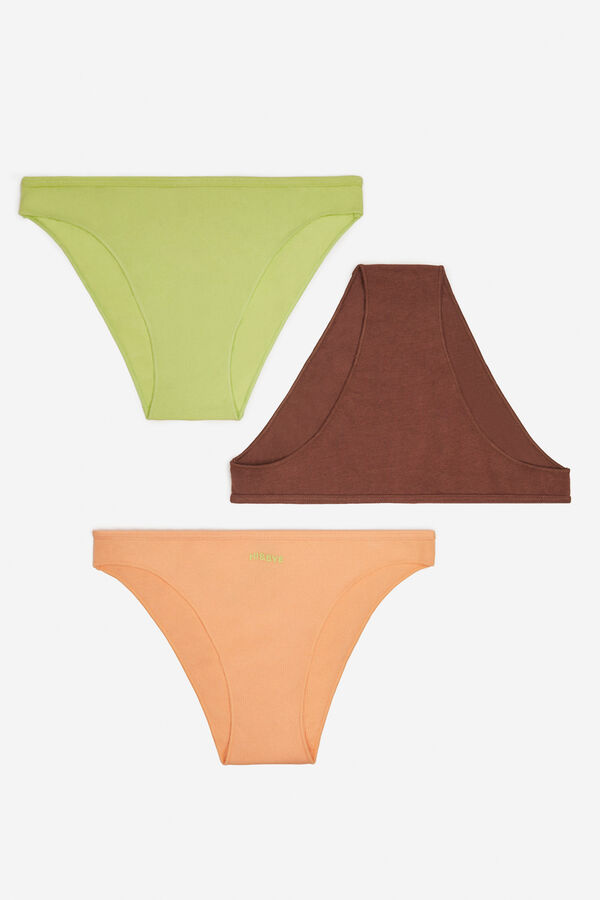 Womensecret Lima, narancssárga és barna női alsók, 3 db-os csomag 
