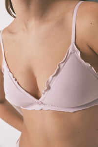 Women'secret Soutien-gorge triangle en coton rose NATURAL