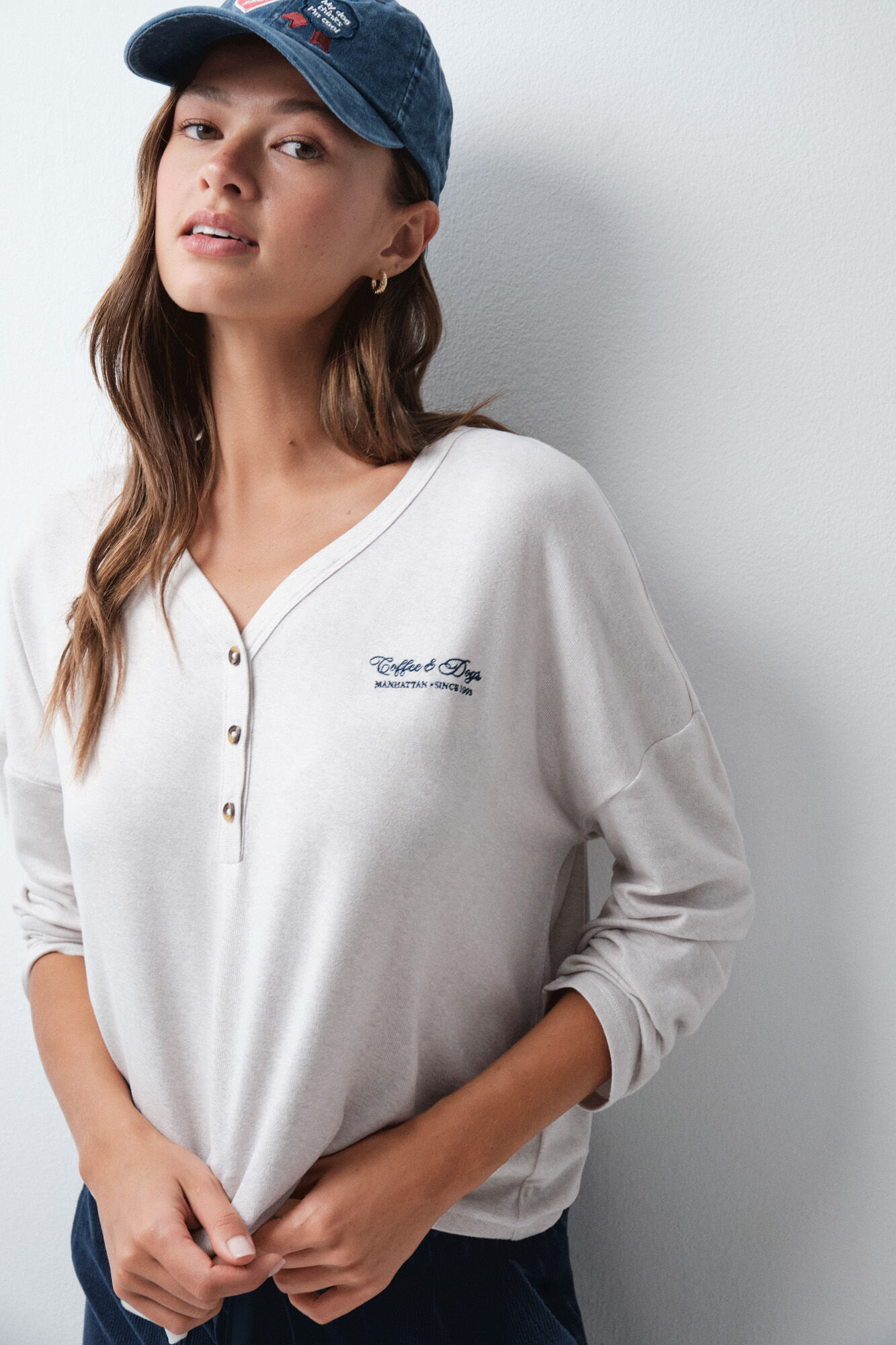 Women'secret Grey soft touch jersey-knit T-shirt