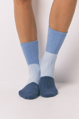 Women'secret Long blue mix texture socks blue