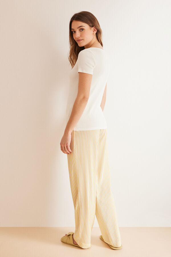Womensecret Pyjama "Bonjour" pantalon long beige