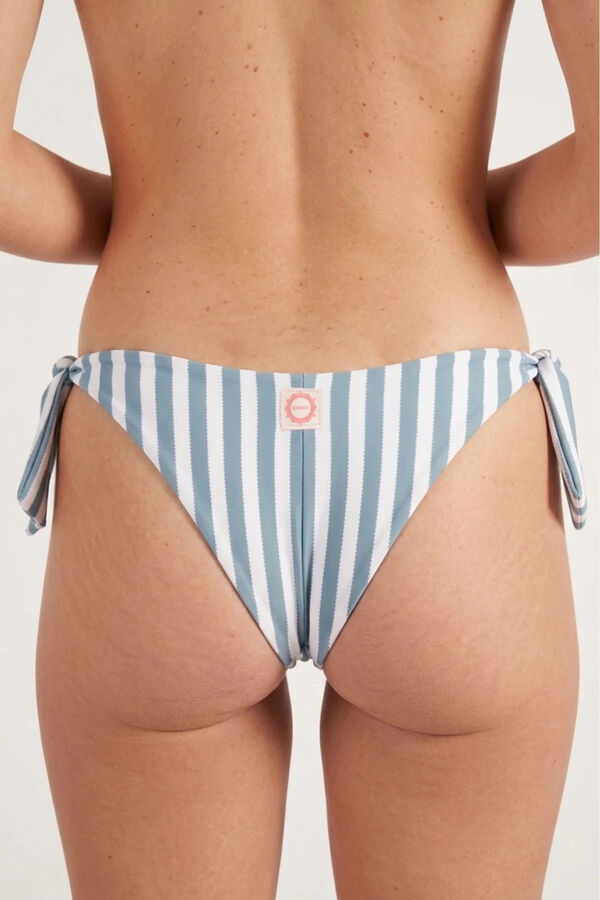 Bohodot Gestreifter Brazilian Bikini-Slip Blau