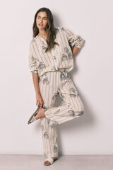Women'secret Printed cotton long pyjamas white