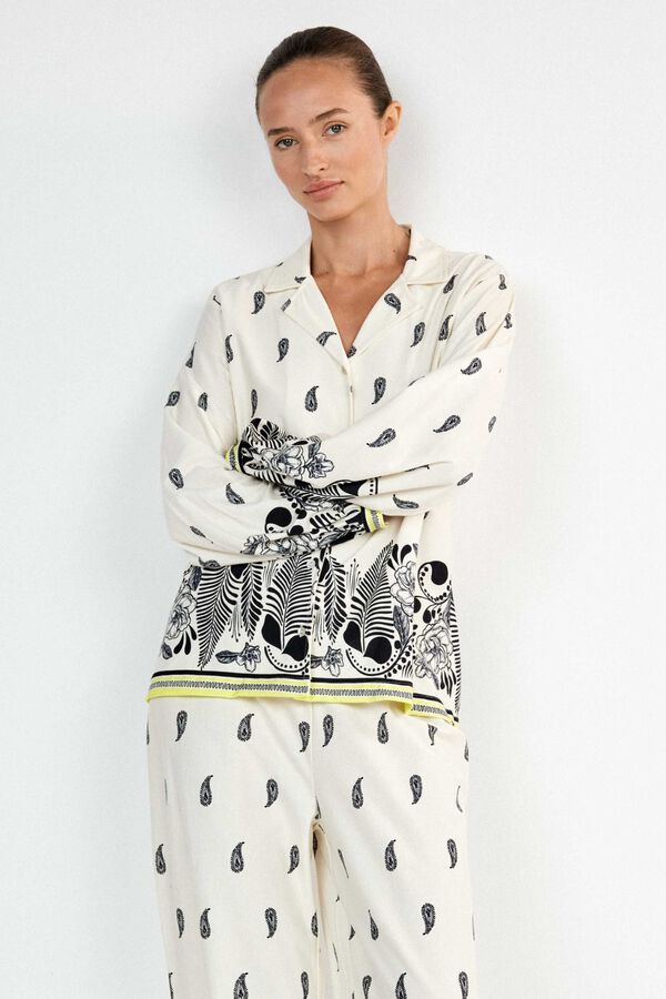 Gisela Paisley print long trousers white