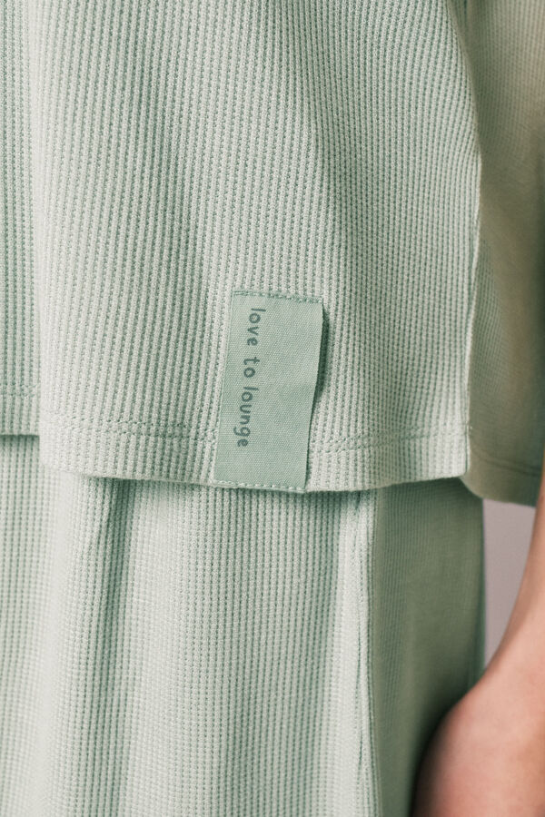 Women'secret Green waffle knit short pyjamas green