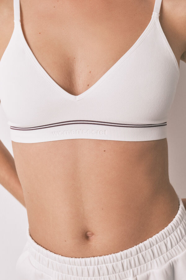 Women'secret White NATURAL seamless triangle top beige