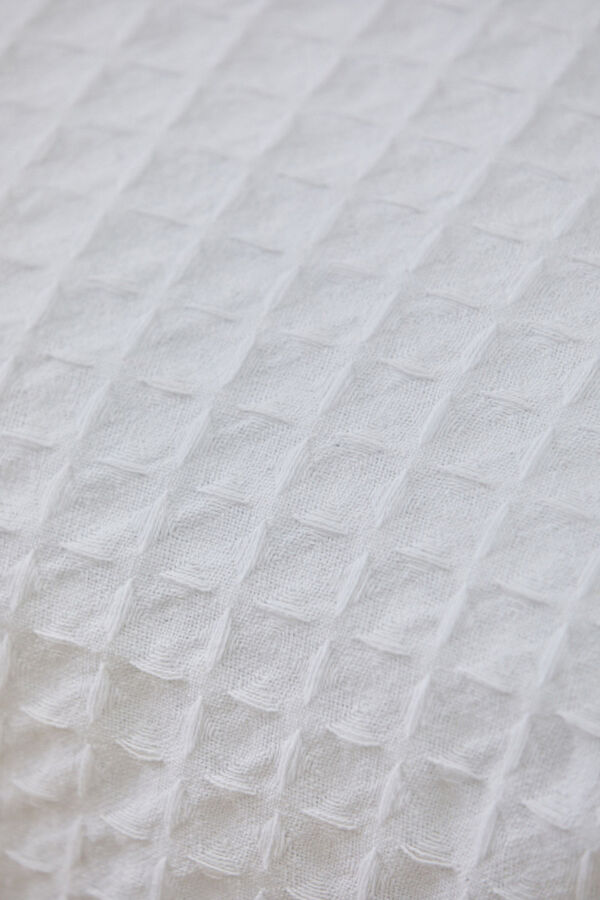 Calma House Tagesdecke aus baumwolle wabenmuster wei&szlig; panal Wei&szlig;