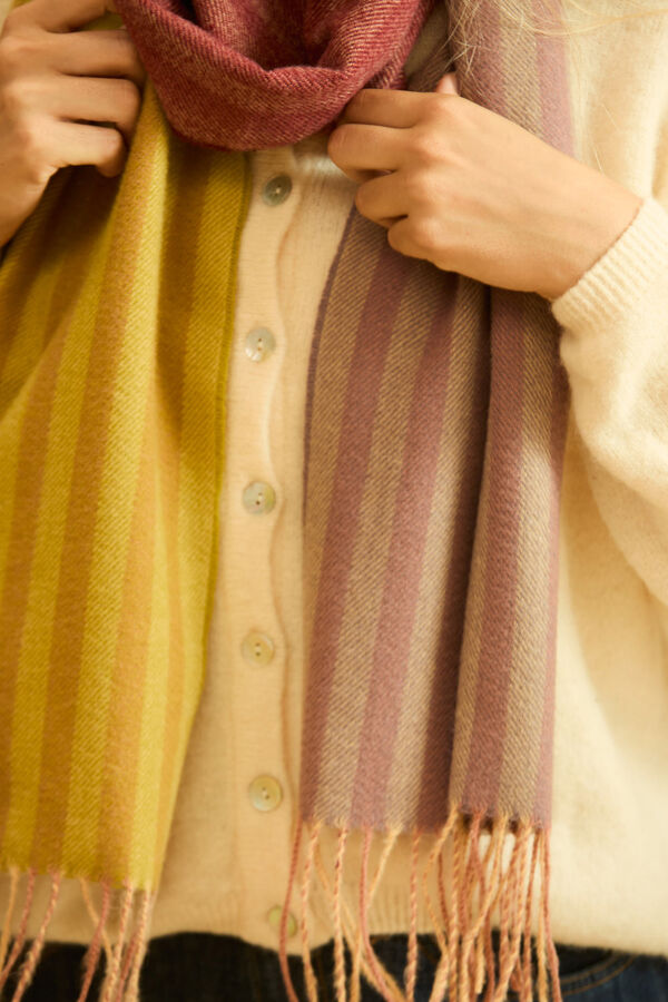 Calma House Bufanda a rayas Shima estampado