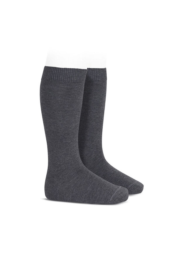Condor Calcetines altos b&aacute;sicos punto liso gris