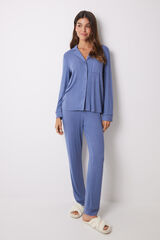 Womensecret Blue soft touch long shirt pajamas blue