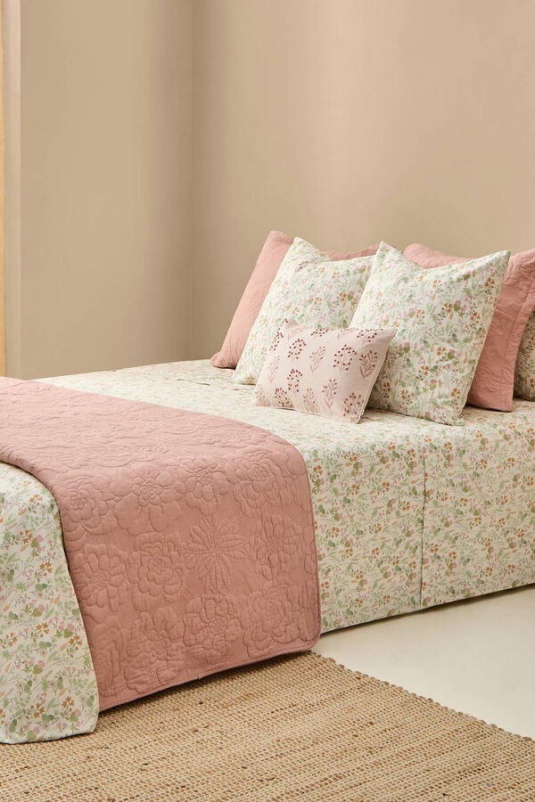 Womensecret Bettbezug Baumwolle Blumen Naturweiß