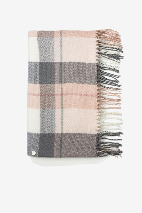 Vilanova Manta rectangular estampada con acabado de flecos.Dimensiones: 65 x 180 cm pink