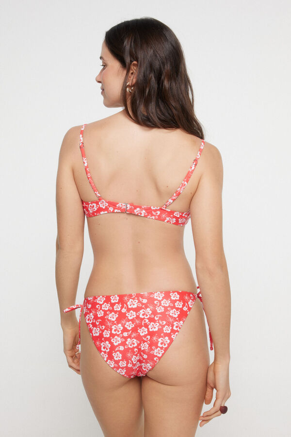 Womensecret Floral print push-up bikini top. rouge