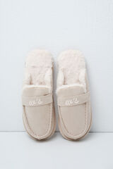 Women'secret Beige lined loafer slippers beige