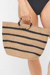 Gisela Bolso tipo capazo tejido natural beige