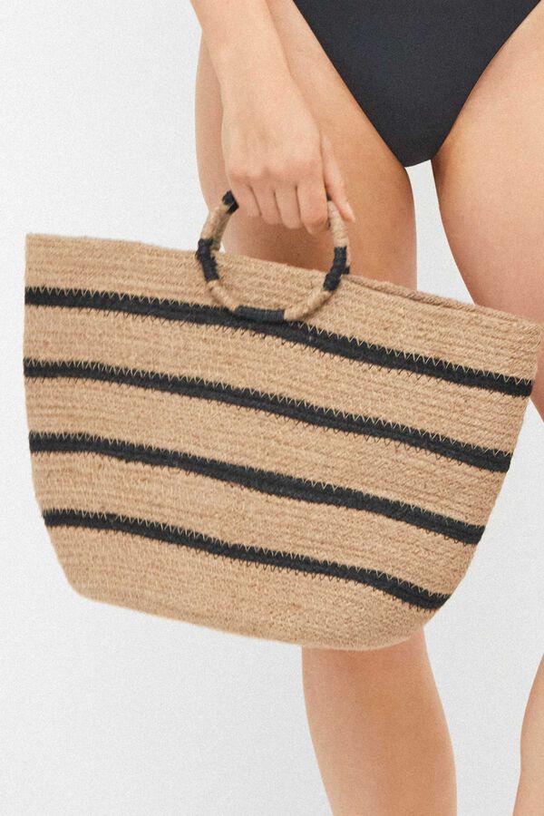 Gisela Bolso tipo capazo tejido natural beige