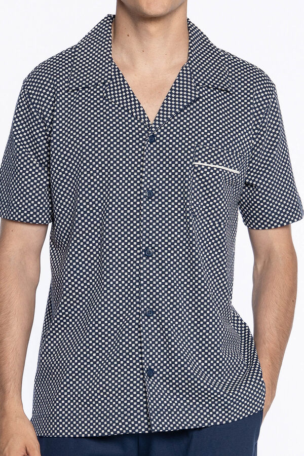 Punto Blanco Pijama corto de  algod&oacute;n, Moonlight azul