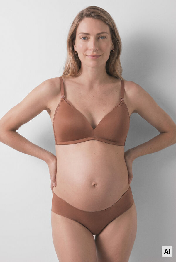 Women'secret Brown padded triangle maternity bra CHARMING nude