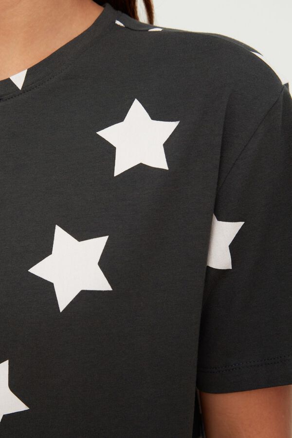 Trendyol Galaxy printed cotton pajama set imprim&eacute;