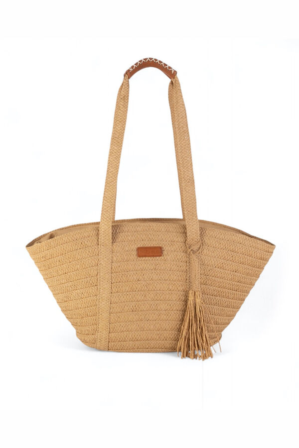 Kbas Sac cabas en fibre naturelle marron