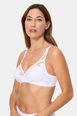 Playtex Sujetador sin aros microfibra con encaje blanco