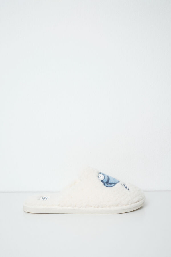 Women'secret Snoopy faux shearling slippers beige
