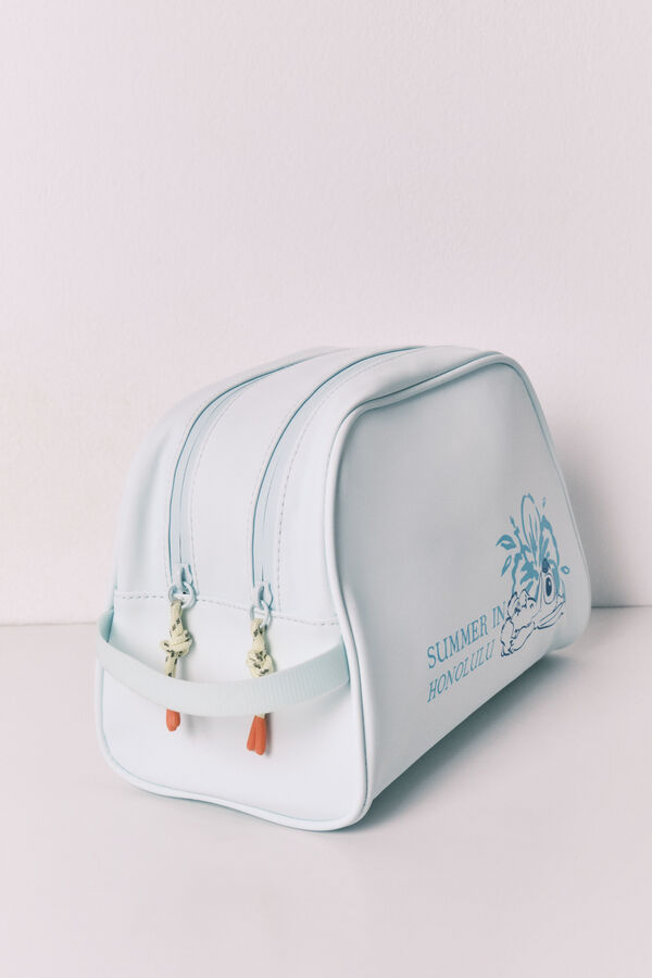 Women'secret Trousse de toilette grande double fermeture Stitch bleu