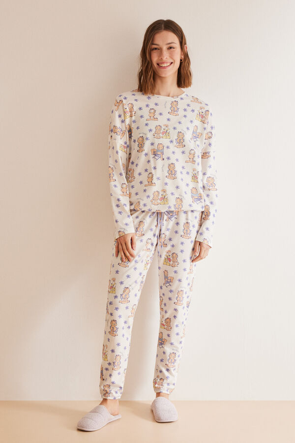 Womensecret Pyjama 100 % coton Garfield beige
