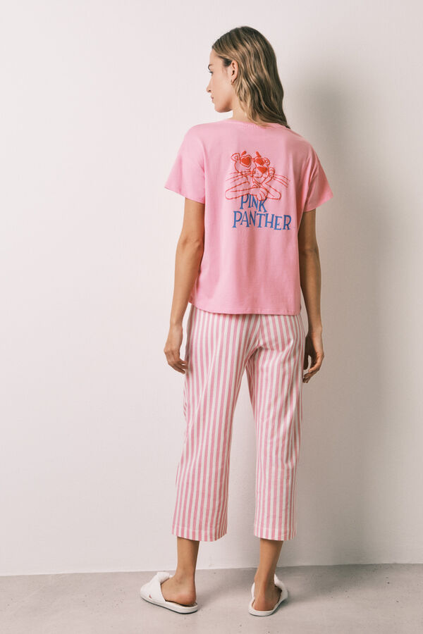 Women'secret Striped Pink Panther long pyjamas pink