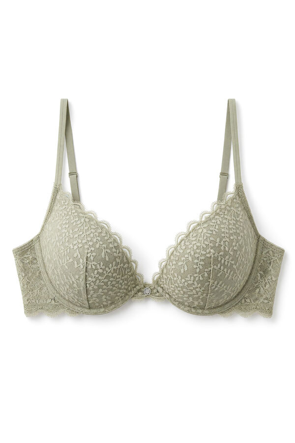 Women'secret Sujetador push up encaje kaki GORGEOUS beige