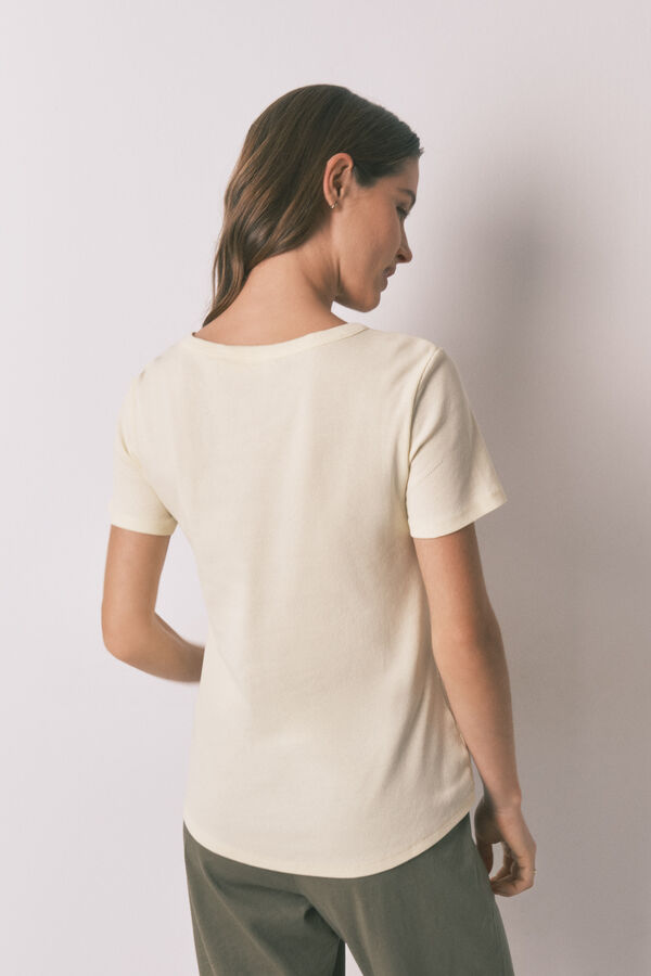 Women'secret Yellow long wrap robe printed