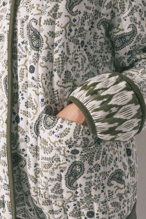 Women'secret Veste matelass&eacute;e imprim&eacute; Paisley vert