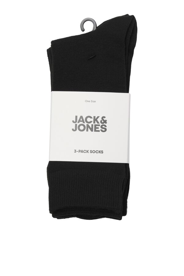 Jack & Jones Pack of 3 cotton socks black