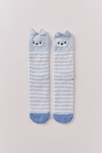 Women'secret Long hair socks with 3D bear print