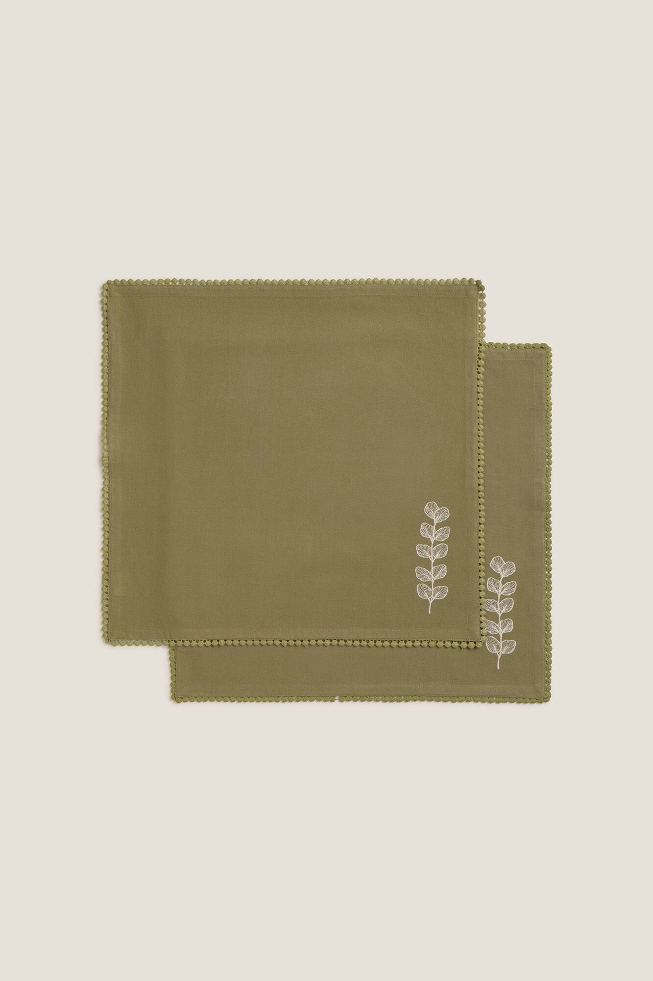 Textura Set de dos servilletas bordado