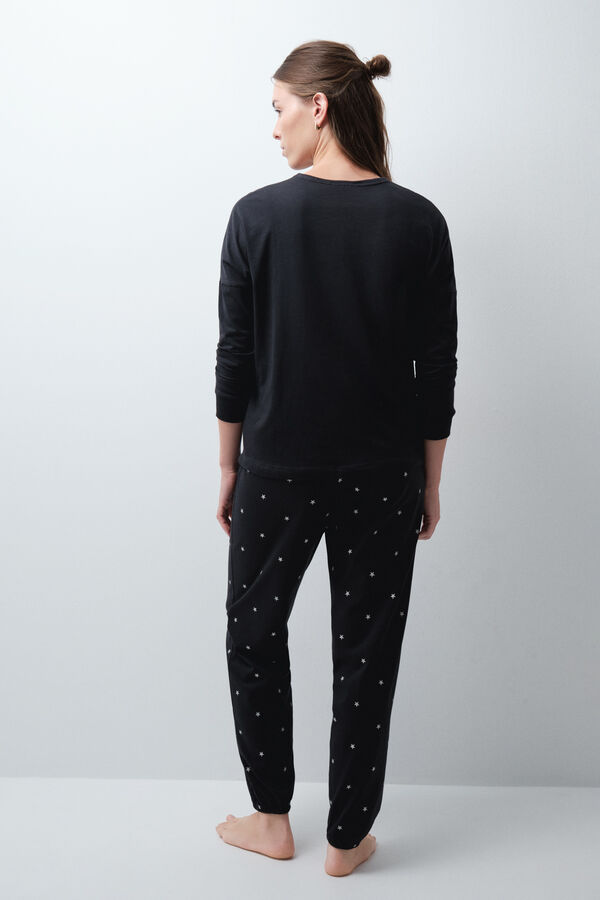 Women'secret Dark grey cotton long pyjamas Snoopy grey