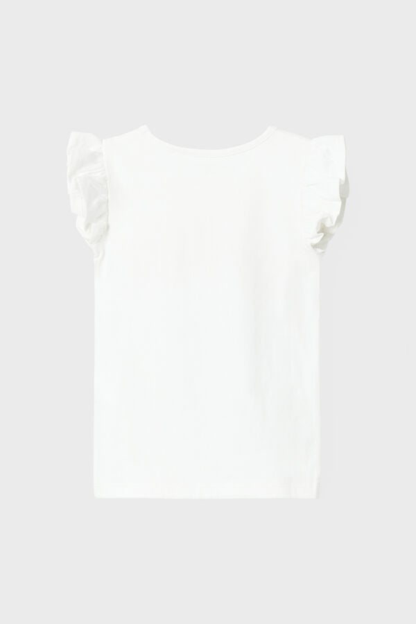 Womensecret Stitch sleeveless T-shirt blanc