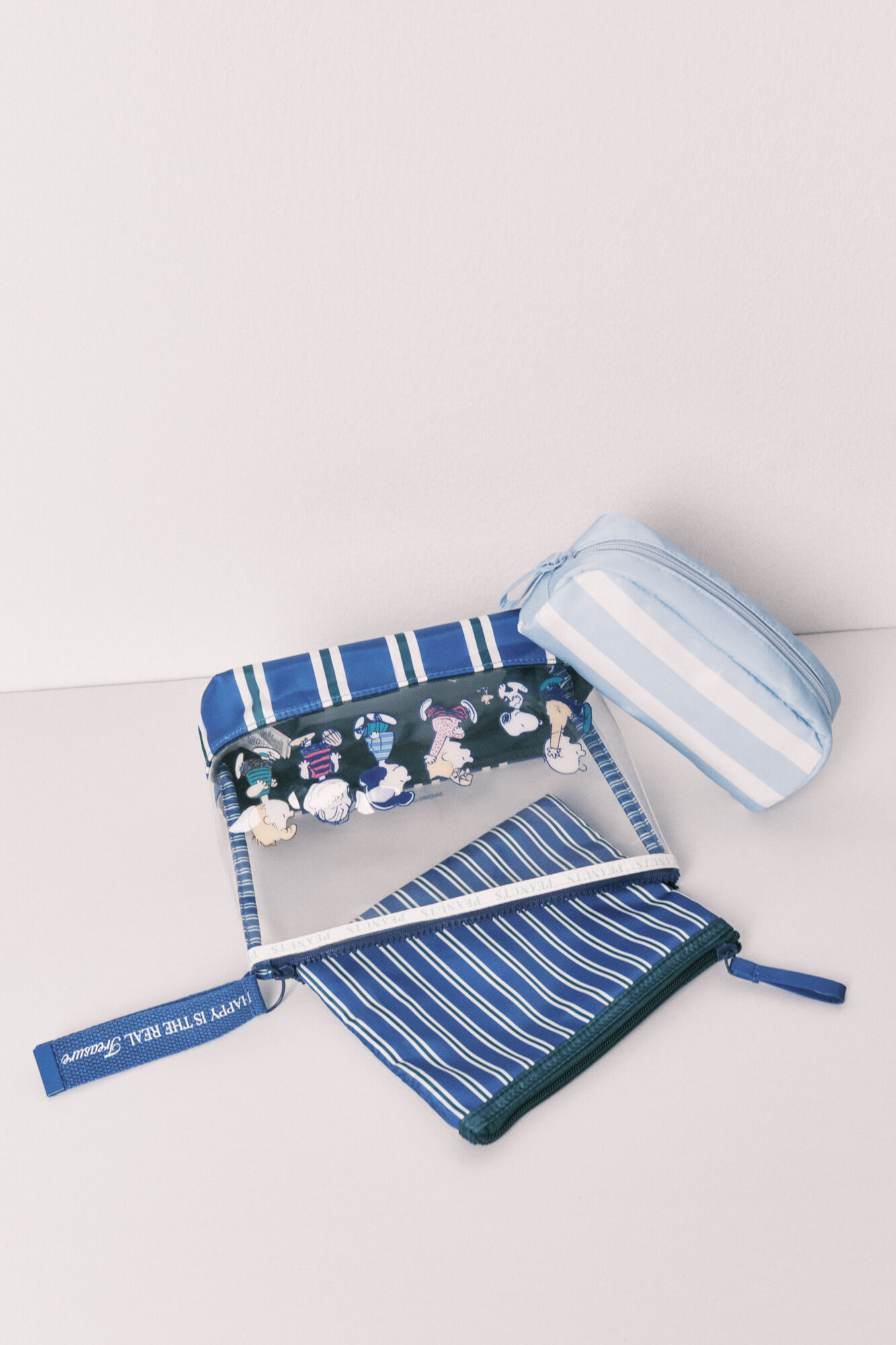 Women'secret Pack 3 trousses de toilette Snoopy &agrave; rayures