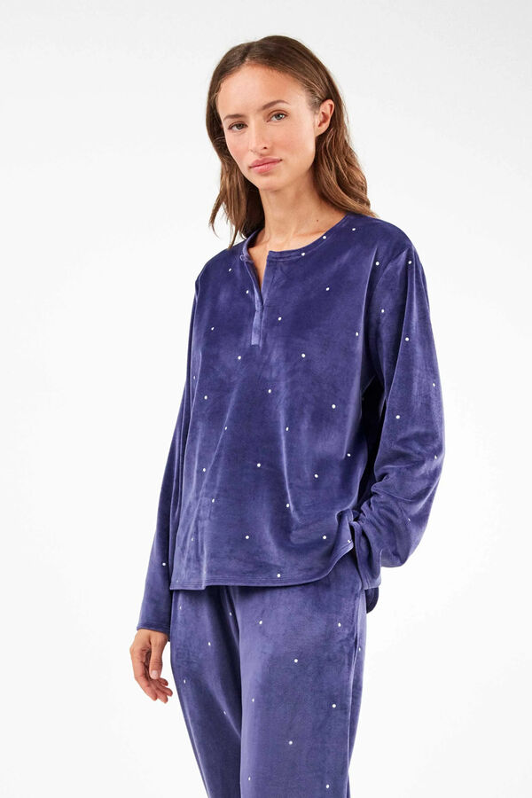 Gisela Conjunto de pijama de polar elástica azul