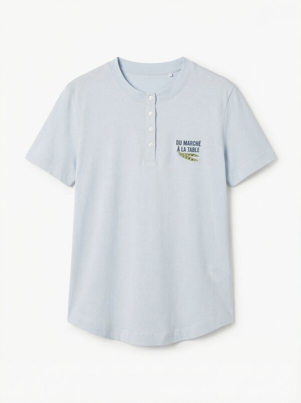 Women'secret T-shirt &agrave; manches courtes 100% coton bleu bleu