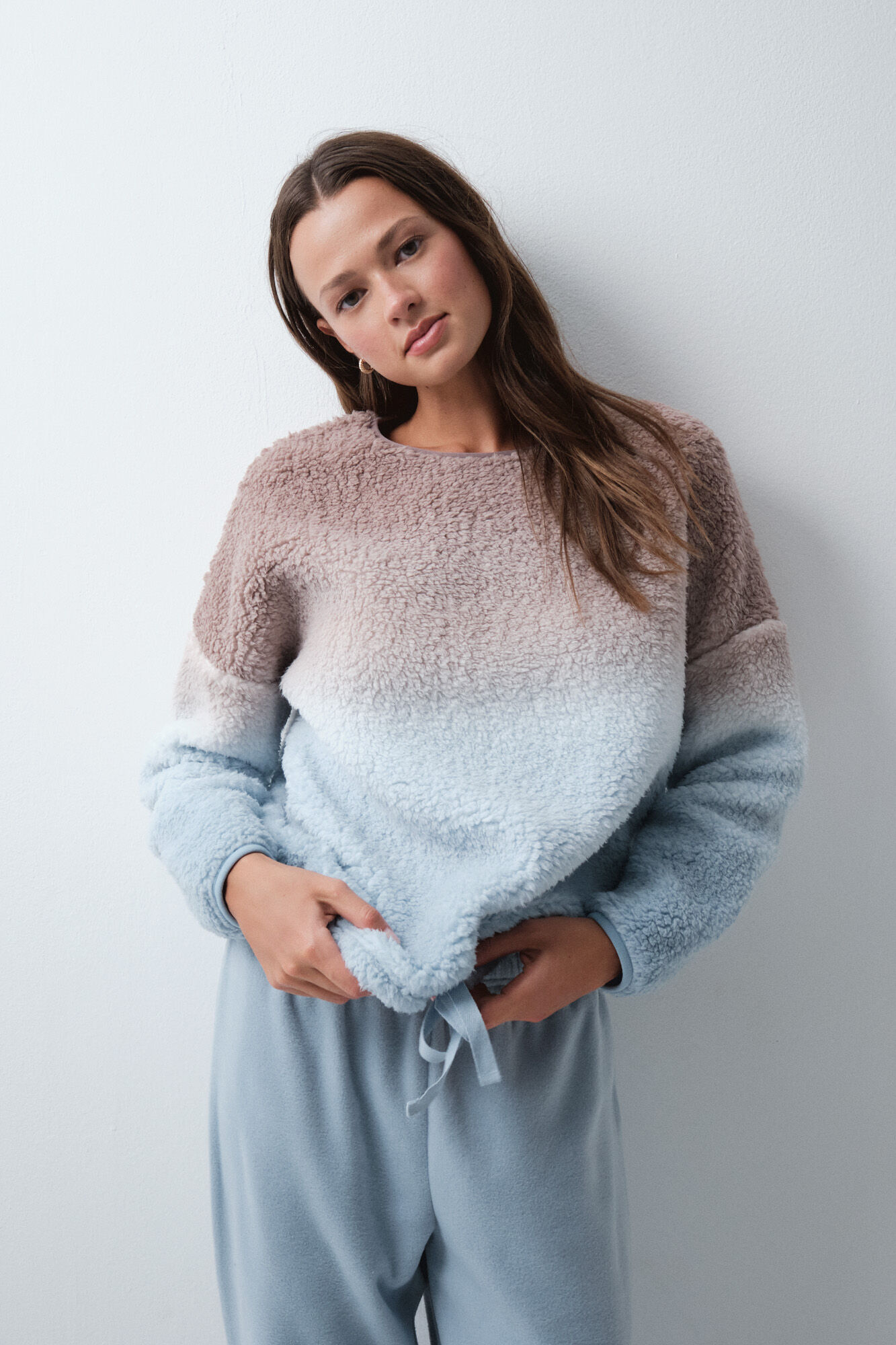 Women'secret Pyjama long en peau de mouton et polaire d&eacute;grad&eacute;