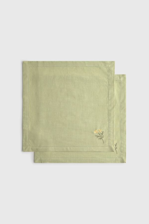 Textura Set de dos servilletas alogd&oacute;n-bamb&uacute; estampado